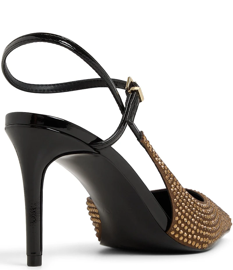 ALDO Kymmberly Rhinestone Ankle Strap Pointed Toe Dress Pumps
