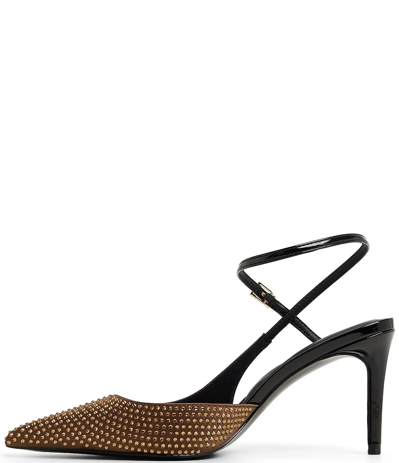 ALDO Kymmberly Rhinestone Ankle Strap Pointed Toe Dress Pumps