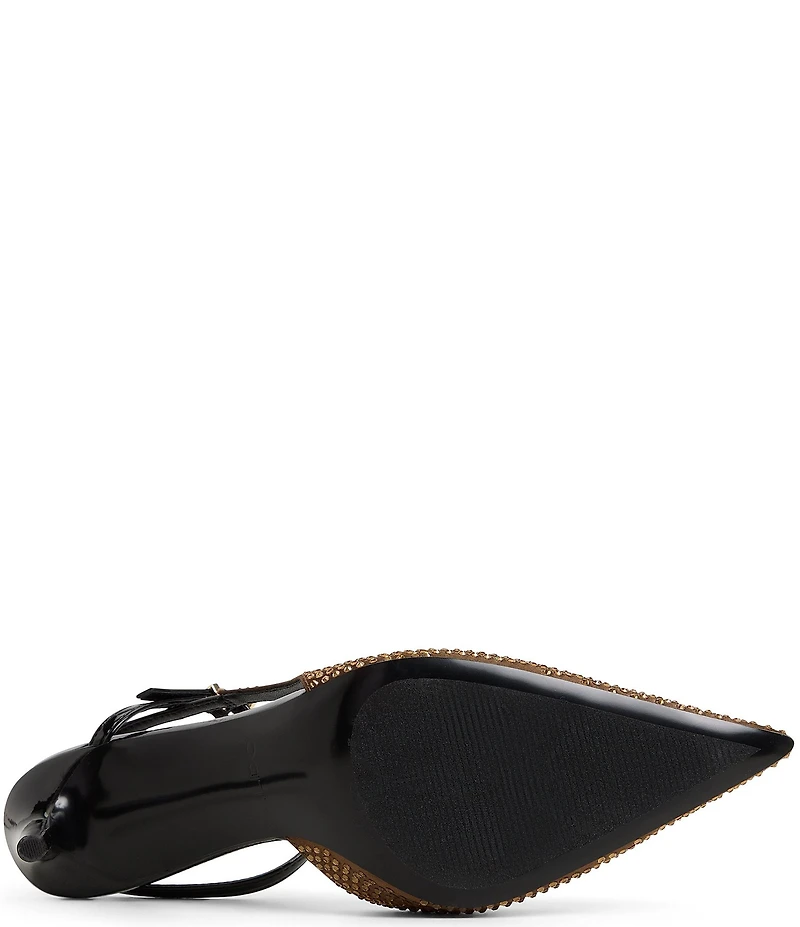 ALDO Kymmberly Rhinestone Ankle Strap Pointed Toe Dress Pumps