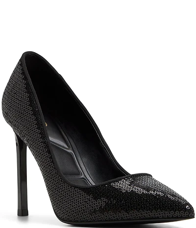 ALDO Lala Sequin Mesh Pointed Toe Dress Pumps