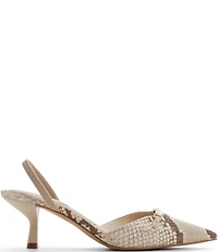 ALDO Lianya Snake Embossed Hardware Detail Slingback Pointed Toe Pumps