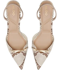 ALDO Lianya Snake Embossed Hardware Detail Slingback Pointed Toe Pumps