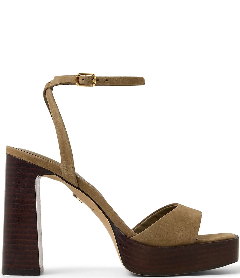ALDO Lothon Suede Ankle Strap Platform Block Heel Dress Sandals