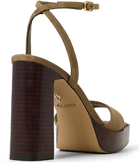 ALDO Lothon Suede Ankle Strap Platform Block Heel Dress Sandals