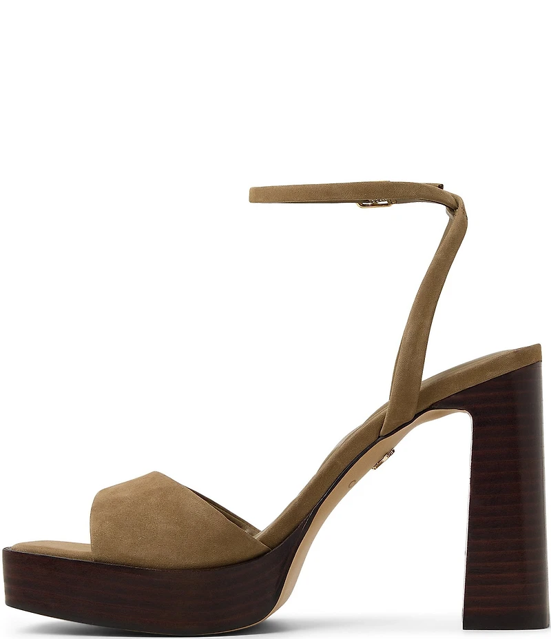 ALDO Lothon Suede Ankle Strap Platform Block Heel Dress Sandals