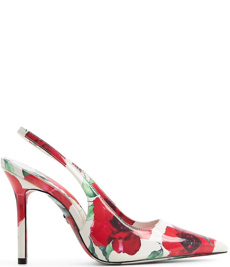 ALDO Lovebloom Floral Print Patent Slingback Pumps