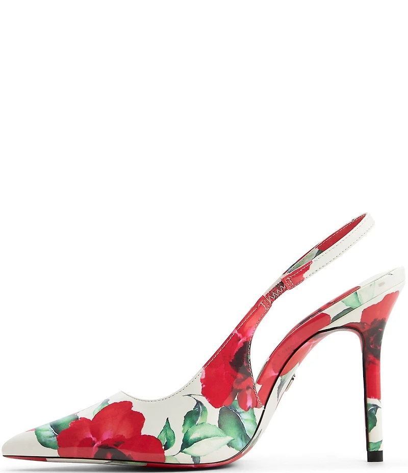 ALDO Lovebloom Floral Print Patent Slingback Pumps