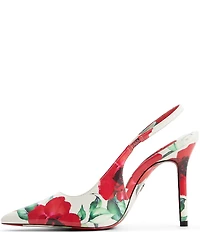 ALDO Lovebloom Floral Print Patent Slingback Pumps