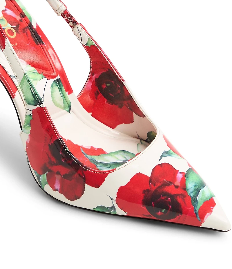 ALDO Lovebloom Floral Print Patent Slingback Pumps