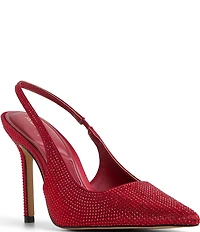 ALDO Lovebloom Rhinestone Embellished Satin Slingback Dress Pumps