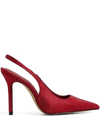 ALDO Lovebloom Rhinestone Embellished Satin Slingback Dress Pumps