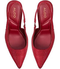 ALDO Lovebloom Rhinestone Embellished Satin Slingback Dress Pumps