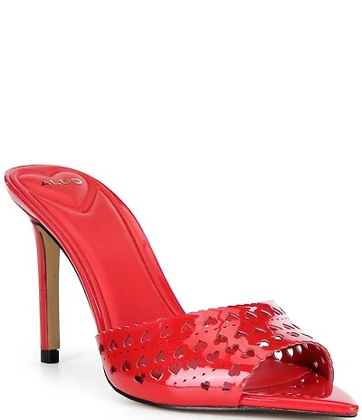 ALDO Lovemule Patent Heart Cut Out Dress Sandals