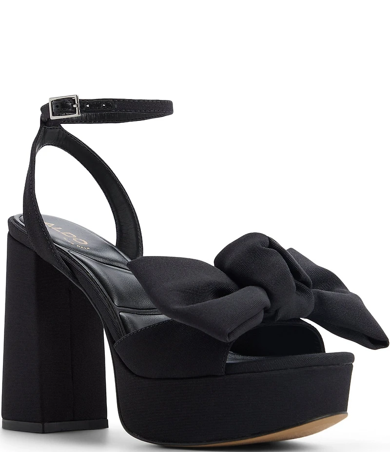 ALDO Luscious Grosgrain Block Heel Platform Bow Sandals