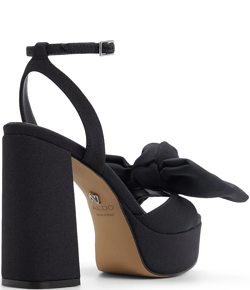 ALDO Luscious Grosgrain Block Heel Platform Bow Sandals