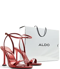 ALDO Lydala Mirror Metallic Patent Ankle Strap Dress Sandals