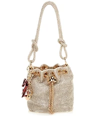 ALDO Marveloo Small Rhinestone Chain Drawstring Bucket Bag