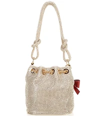 ALDO Marveloo Small Rhinestone Chain Drawstring Bucket Bag