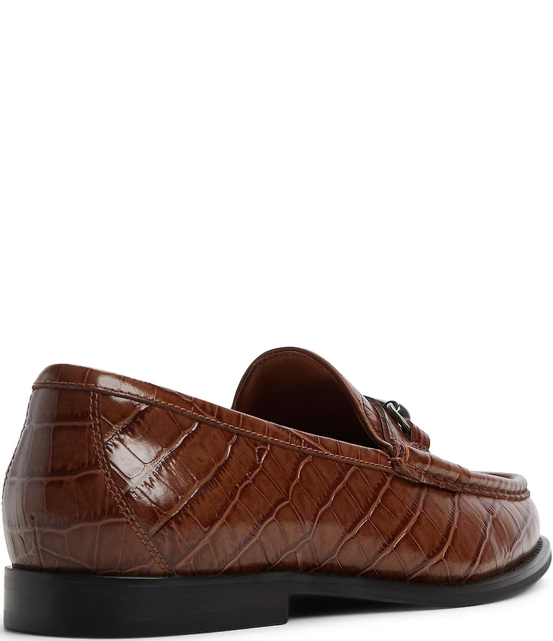 ALDO Men's Clarke Croco Embossed Leather Bit Buckle Dress Loafers
