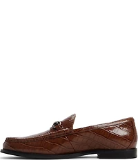ALDO Men's Clarke Croco Embossed Leather Bit Buckle Dress Loafers