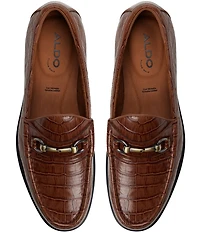 ALDO Men's Clarke Croco Embossed Leather Bit Buckle Dress Loafers