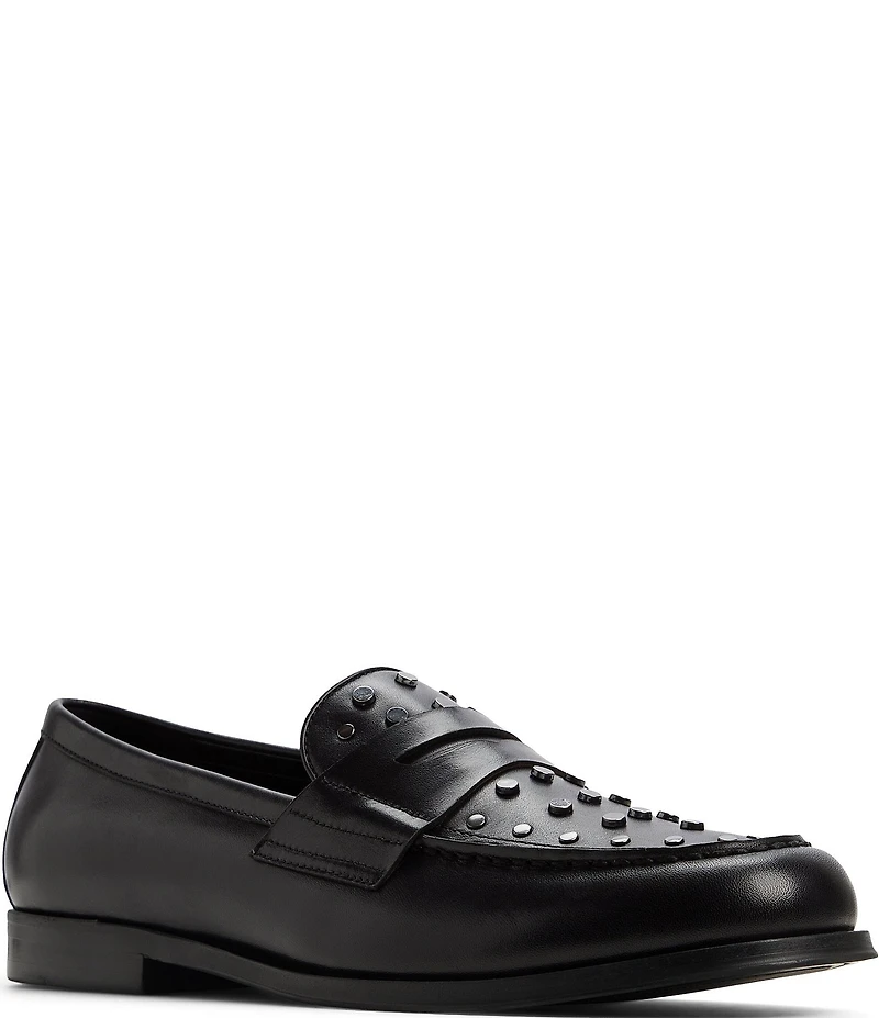 ALDO Men's Keifer Leather Studded Penny Dress Loafers