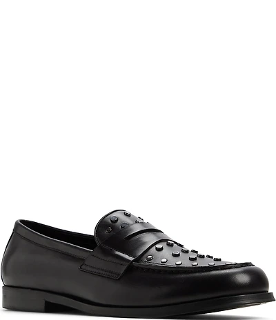 ALDO Men's Keifer Leather Studded Penny Dress Loafers