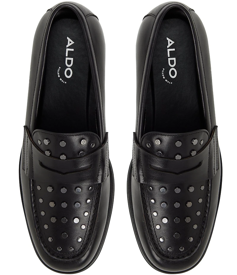 ALDO Men's Keifer Leather Studded Penny Dress Loafers