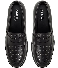 ALDO Men's Keifer Leather Studded Penny Dress Loafers