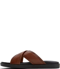 ALDO Men's Mario Leather Cross Band Slide Sandals