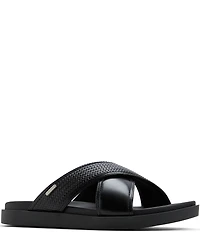 ALDO Men's Mario Leather Cross Band Slide Sandals