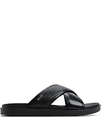 ALDO Men's Mario Leather Cross Band Slide Sandals