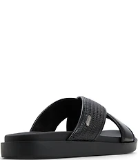 ALDO Men's Mario Leather Cross Band Slide Sandals