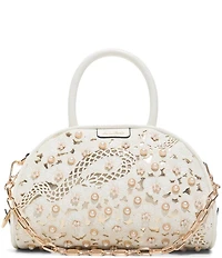 ALDO Michellie Pearl Floral Top Handle Chain Satchel Bag