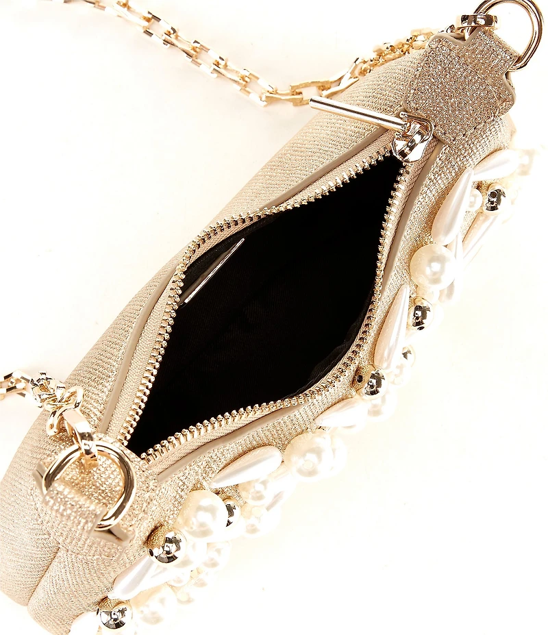 ALDO Mirrella Medium Embellished Metallic Straw Shoulder Bag