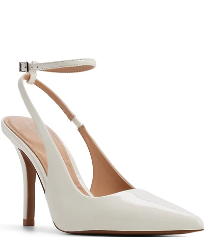ALDO Nikoletta Patent Slingback Ankle Strap Pointed Toe Pumps