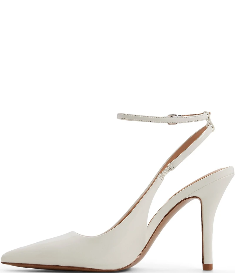 ALDO Nikoletta Patent Slingback Ankle Strap Pointed Toe Pumps