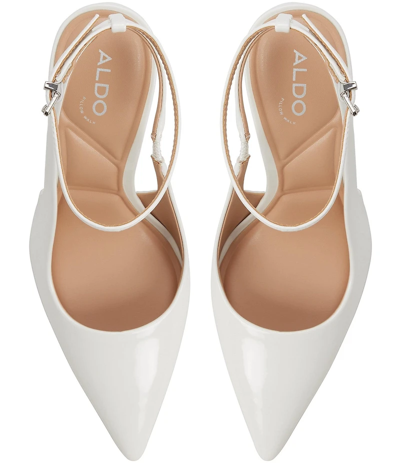 ALDO Nikoletta Patent Slingback Ankle Strap Pointed Toe Pumps