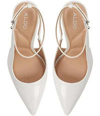 ALDO Nikoletta Patent Slingback Ankle Strap Pointed Toe Pumps