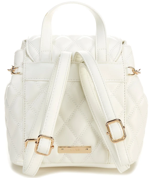ALDO White Quilted Mini Backpack with Chain Accent Aldo Women main image 3