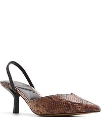 ALDO Olivia Snake Embossed Slingback Pointed Toe Pumps