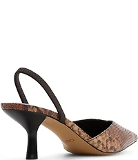 ALDO Olivia Snake Embossed Slingback Pointed Toe Pumps