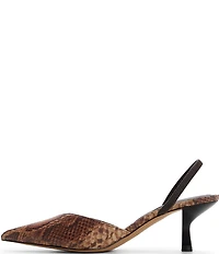 ALDO Olivia Snake Embossed Slingback Pointed Toe Pumps