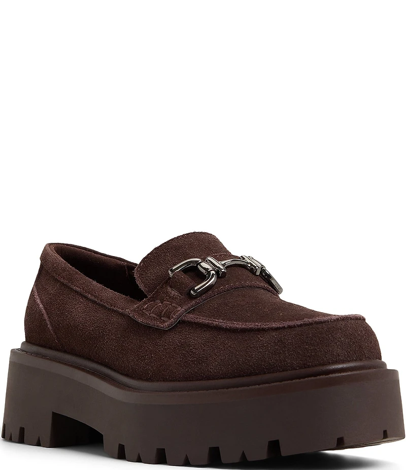 ALDO Oneameth Suede Bit Buckle Lugged Platform Loafers