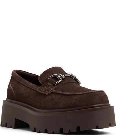 ALDO Oneameth Suede Bit Buckle Lugged Platform Loafers