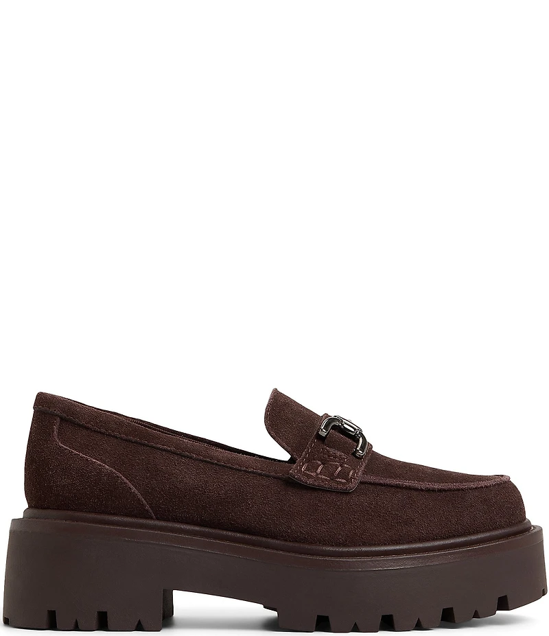 ALDO Oneameth Suede Bit Buckle Lugged Platform Loafers