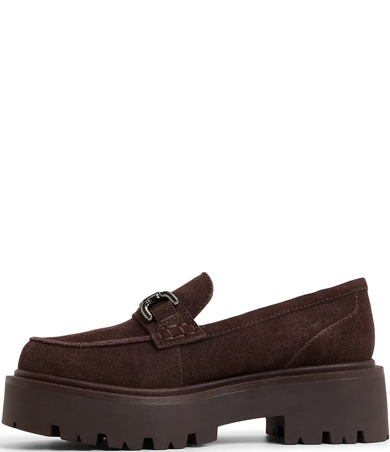 ALDO Oneameth Suede Bit Buckle Lugged Platform Loafers
