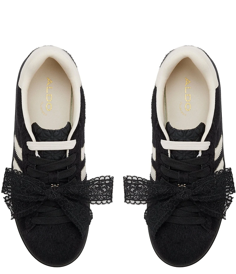 ALDO Paotlan Faux Fur Lace Bow Platform Wedge Sneakers