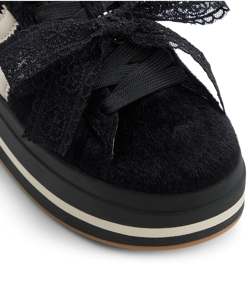 ALDO Paotlan Faux Fur Lace Bow Platform Wedge Sneakers