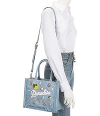 ALDO Paradise Denim Embellished Tote Bag